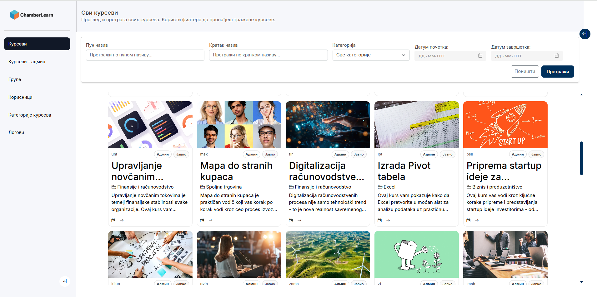 ChamberLearn platforma za digitalno učenje