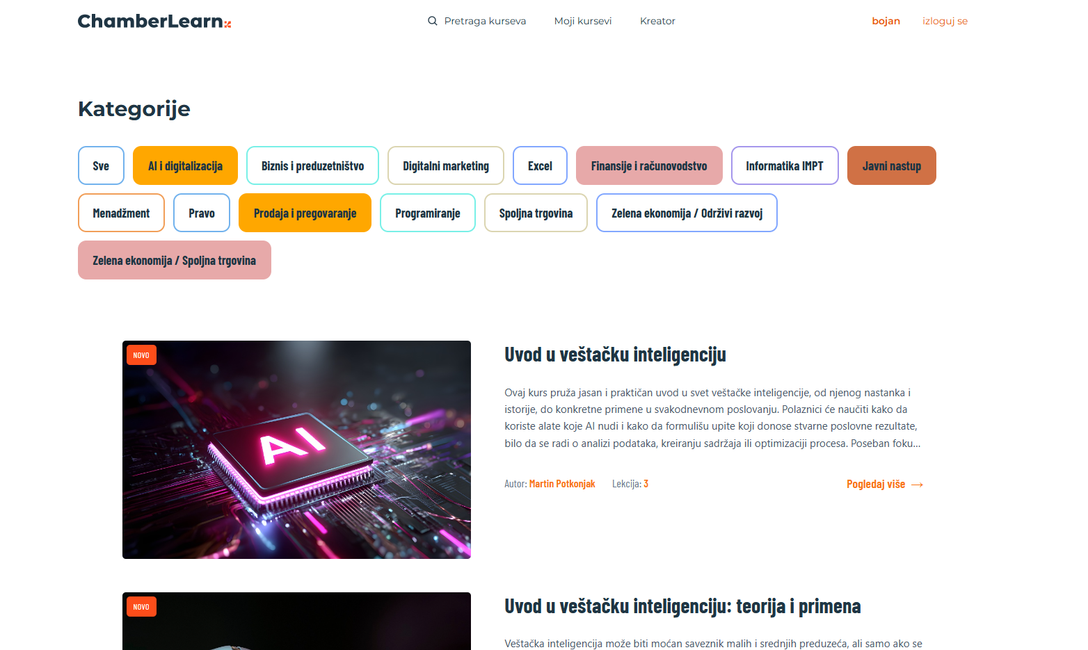 ChamberLearn platforma za digitalno učenje 6