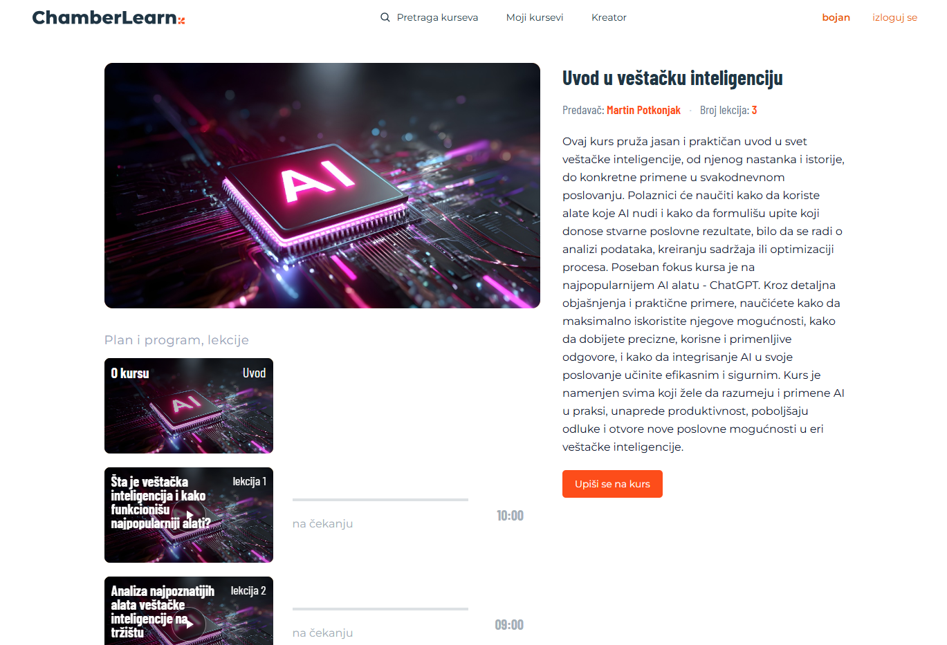 ChamberLearn platforma za digitalno učenje 7