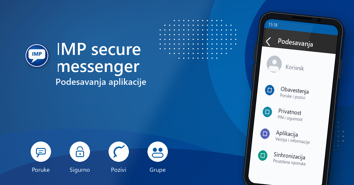 Podešavanja Ikar aplikacije sa opcijama za obaveštenja, privatnost, zaključavanje i informacije o aplikaciji